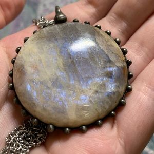 callistojewelry Sunstone Moonstone Silver Pendant Necklace
